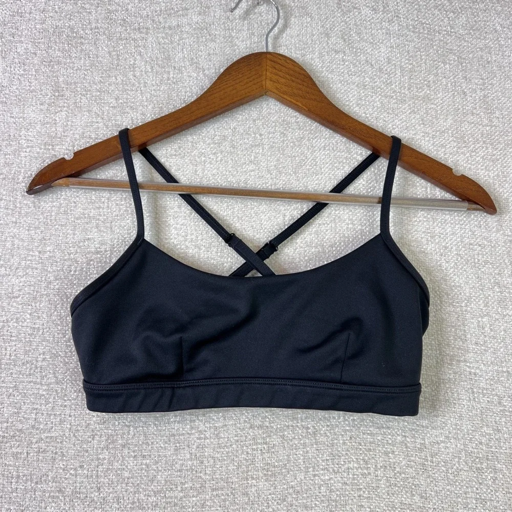 Alo Yoga Airlift Intrigue Bra Women's Small Black Strappy Sports Bra